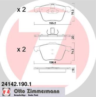 Колодки тормозные VOLVO S60/S80/V60/V70/XC70 10- перед. ZIMMERMANN 24142.190.1