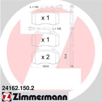 Гальмiвнi колодки дисковi переднi ZIMMERMANN 24162.150.2
