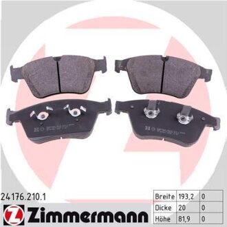 Колодки тормозные (без датчика) ZIMMERMANN 24176.210.1