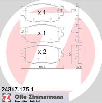 Гальмiвнi колодки дисковi ZIMMERMANN 24317.175.1