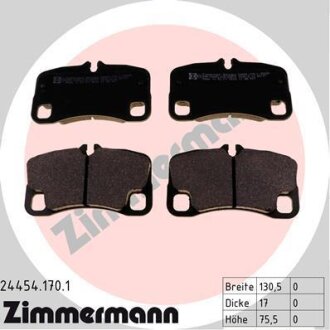 Комплект гальмівних накладок, дискове гальмо ZIMMERMANN 24454.170.1
