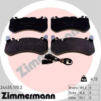 Колодки гальмівні дискові, к-кт ZIMMERMANN 24455.170.2
