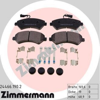 Комплект гальмівних накладок, дискове гальмо ZIMMERMANN 24466.190.2