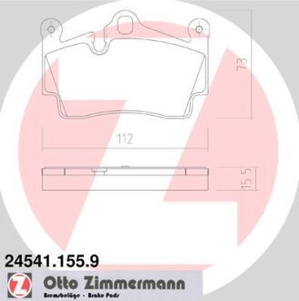 Колодки гальмівні дискові, к-кт ZIMMERMANN 24541.155.9