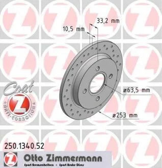 Диск гальмівний ZIMMERMANN 250.1340.52
