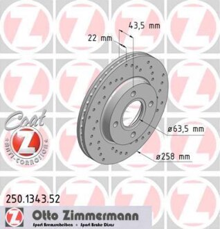 Диск гальмівний ZIMMERMANN 250.1343.52