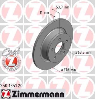 Диск гальмівний ZIMMERMANN 250.1351.20
