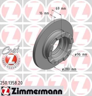 Диск гальмівний ZIMMERMANN 250.1358.20