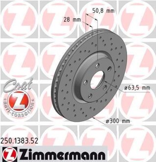 Гальмівний диск ZIMMERMANN 250.1383.52