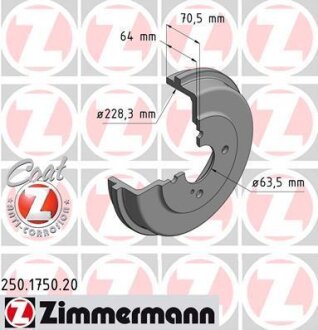 Гальмівний барабан ZIMMERMANN 250.1750.20