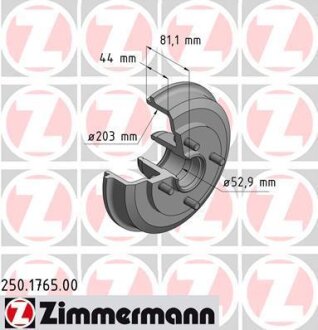 Гальмівний барабан ZIMMERMANN 250.1765.00