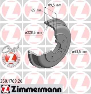 Гальмiвнi барабани заднi ZIMMERMANN 250.1769.20