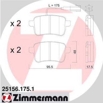 Колодки гальмівні дискові ZIMMERMANN 251561751