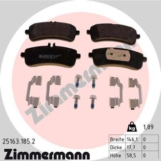 Гальмівні колодки (к-т) SBB ZIMMERMANN 25163.185.2