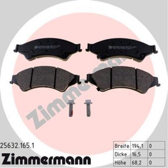 Комплект гальмівних накладок, дискове гальмо ZIMMERMANN 25632.165.1