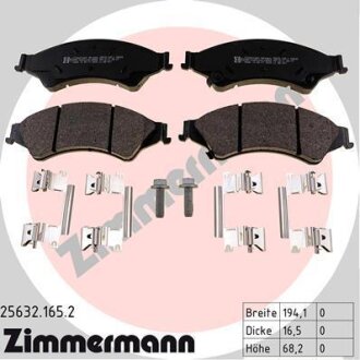 Комплект гальмівних накладок, дискове гальмо ZIMMERMANN 25632.165.2