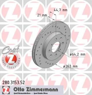 Диск гальмівний ZIMMERMANN 280.3153.52