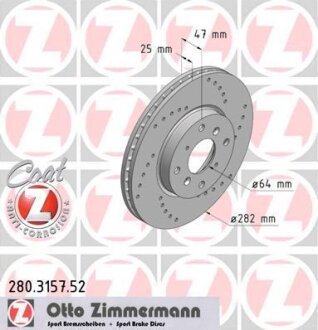 Диск гальмівний ZIMMERMANN 280.3157.52