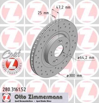 Диск гальмівний ZIMMERMANN 280.3161.52