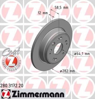 Диск гальмівний ZIMMERMANN 280.3172.20