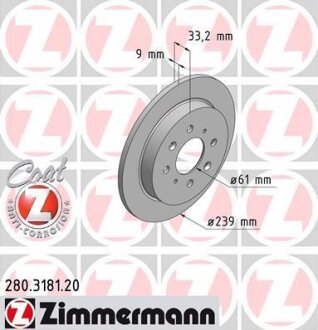 Диск гальмівний ZIMMERMANN 280.3181.20
