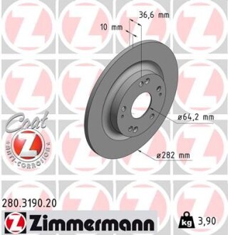 Гальмівний диск ZIMMERMANN 280.3190.20