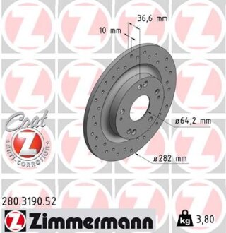 Гальмівний диск ZIMMERMANN 280.3190.52