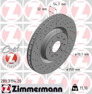 Гальмівний диск ZIMMERMANN 280.3194.20