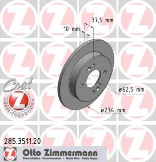 Диск гальмівний ZIMMERMANN 285.3511.20