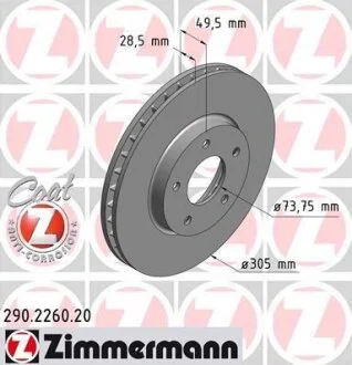 Гальмівний диск ZIMMERMANN 290.2260.20
