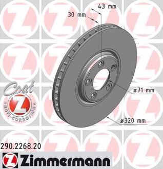 Диск гальмівний ZIMMERMANN 290.2268.20
