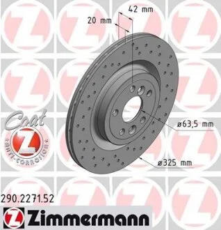 Гальмівний диск ZIMMERMANN 290.2271.52