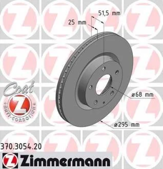 Диск тормозной MAZDA 3(BM)/CX-3 13- перед.вент. Coat Z ZIMMERMANN 370.3054.20