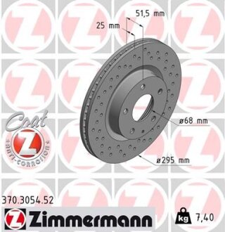 Гальмівний диск ZIMMERMANN 370.3054.52