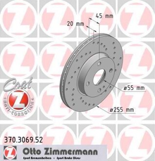 Диск гальмівний ZIMMERMANN 370.3069.52
