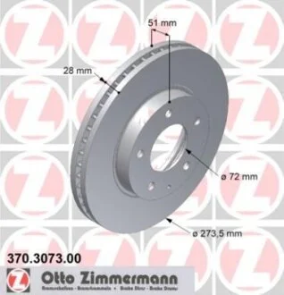 Диск гальмівний ZIMMERMANN 370.3073.00