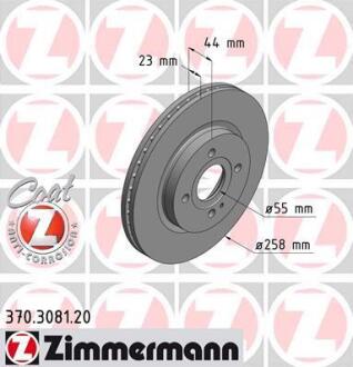 Гальмiвнi диски переднi ZIMMERMANN 370.3081.20