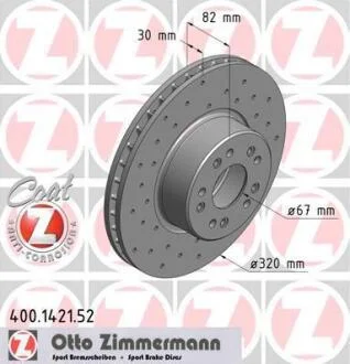 Диск гальмівний ZIMMERMANN 400.1421.52