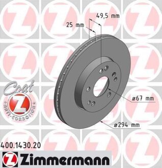Диск гальмівний ZIMMERMANN 400.1430.20
