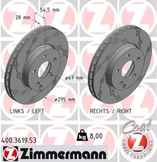 Гальмівний диск ZIMMERMANN 400.3619.53
