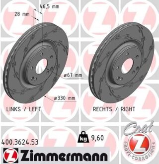 Гальмівний диск ZIMMERMANN 400.3624.53