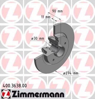 Гальмiвнi диски ZIMMERMANN 400.3638.00