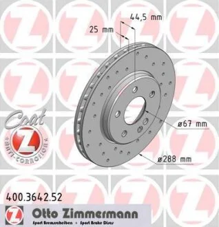 Диск гальмівний ZIMMERMANN 400.3642.52