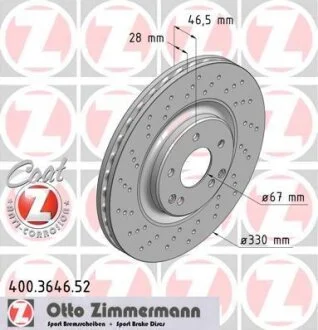 Диск гальмівний ZIMMERMANN 400.3646.52