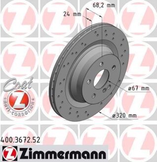 Гальмівний диск ZIMMERMANN 400.3672.52