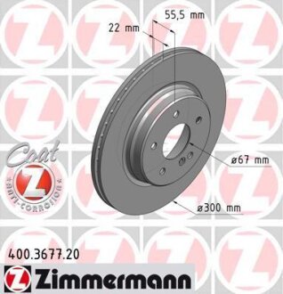 Диск гальмівний ZIMMERMANN 400.3677.20