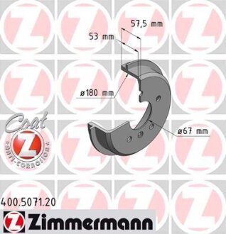 ZM Гальмівний барабан OTTO (шт.) ZIMMERMANN 400.5071.20