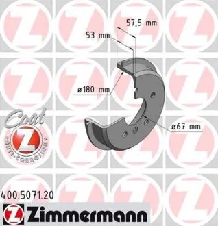 ZM Гальмівний барабан OTTO (шт.) ZIMMERMANN 400.5071.20
