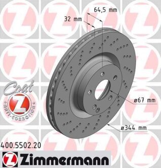 Диск гальмівний ZIMMERMANN 400.5502.20