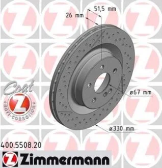 Гальмівний диск ZIMMERMANN 400.5508.20